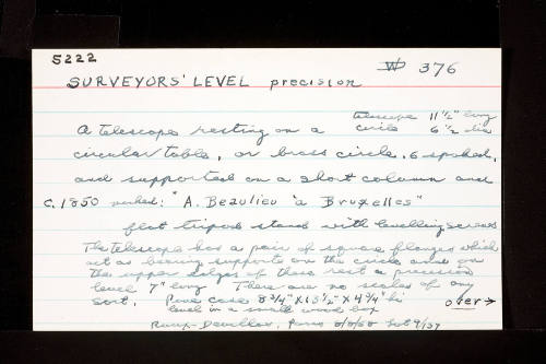 DW card - surveyor's level